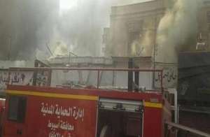حريق بعدد من المحلات بميدان شيكوريل باسيوط