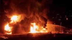 القوات المسلحة تسيطر على حريق هائل بمصنع أحذية في الإسماعيلية